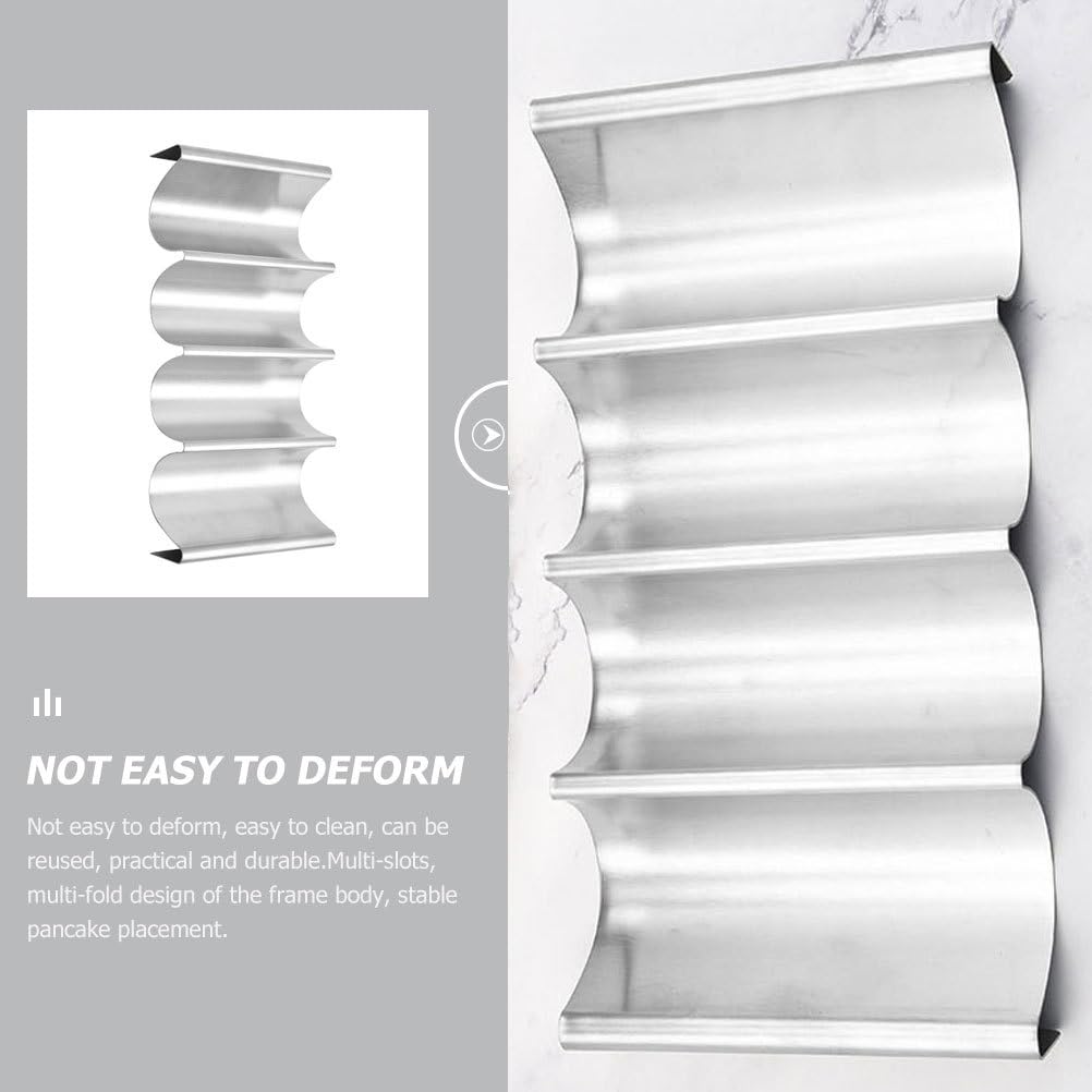 DEARMAMY Stainless Taco Holder Multi-Slot Taco Stand 9.84 Inch Compact Rack for Tacos Pancakes Hot Dogs Serving Home Restaurant Use