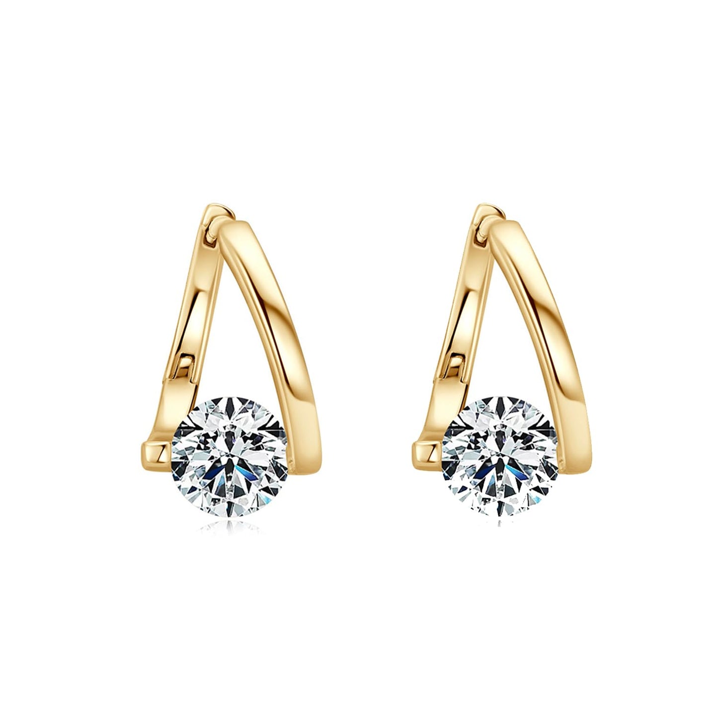 Halolux Lymphvity Germanium Earrings - Dainty CZ Zircon Acupressure Earrings for Lymphatic Drainage Gifts (Gold)