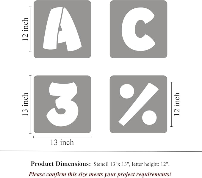 REOLAN 12 Inch Letter Stencils for Painting - 42 Pack Alphabet Letter and Number Stencil Templates with Signs for Painting, Reusable Letters and Numbers Stencils for Chalkboard Wood Signs & Wall Art