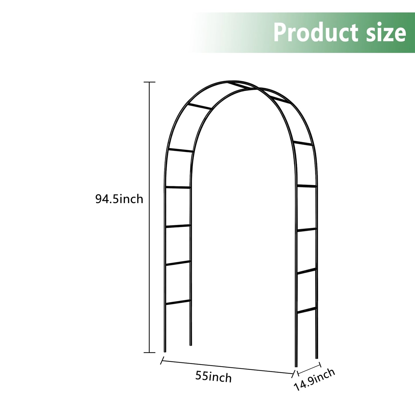 7.9 Ft H x 4.6 Ft W White Metal Pergola Arbor for Various Climbing Plant Wedding Garden Arch Bridal Party Decoration Wide Arbor