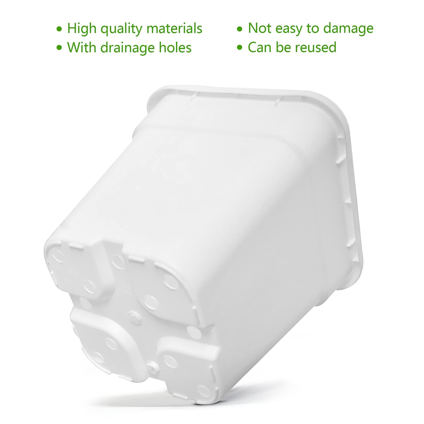 HOSTIC 1 Gallon Square Nursery Pots Flexible Plastic Pots for Plants Gallon Pot with Drainage Holes 10 Pcs