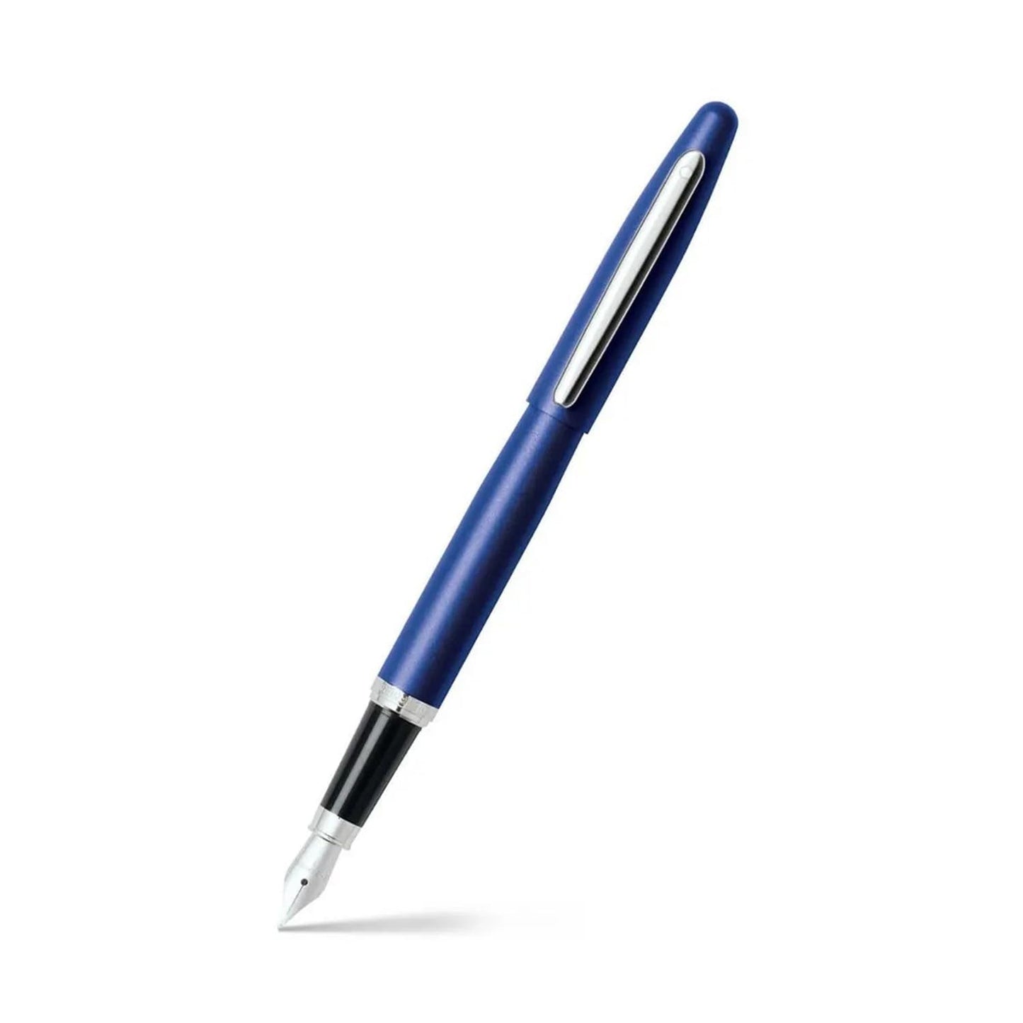 Sheaffer VFM Neon Blue Fountain Pen with Chrome Trim and Fine Nib