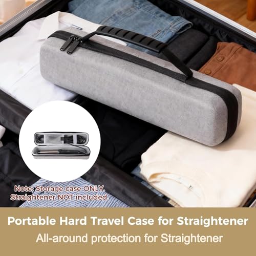 Portable Hard Travel Case for Straightener, EVA Storage Bag with Velvet Liner, Waterproof Travel Organizer with Dual Zippers for Home, Trip, On-the-Go