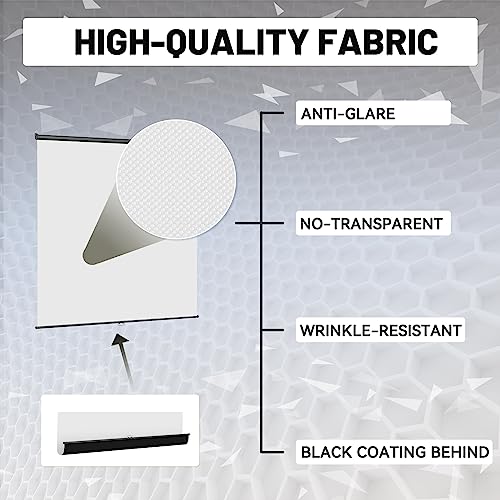 RAUBAY Retractable Pull Down White Screen Backdrop - 78.7" x 86.6" Collapsible Wall-Mount Background for Professional Video Production, Photography, TikTok and Video Conferencing - color: White, size: Wider(78.7 X 86.6in)
