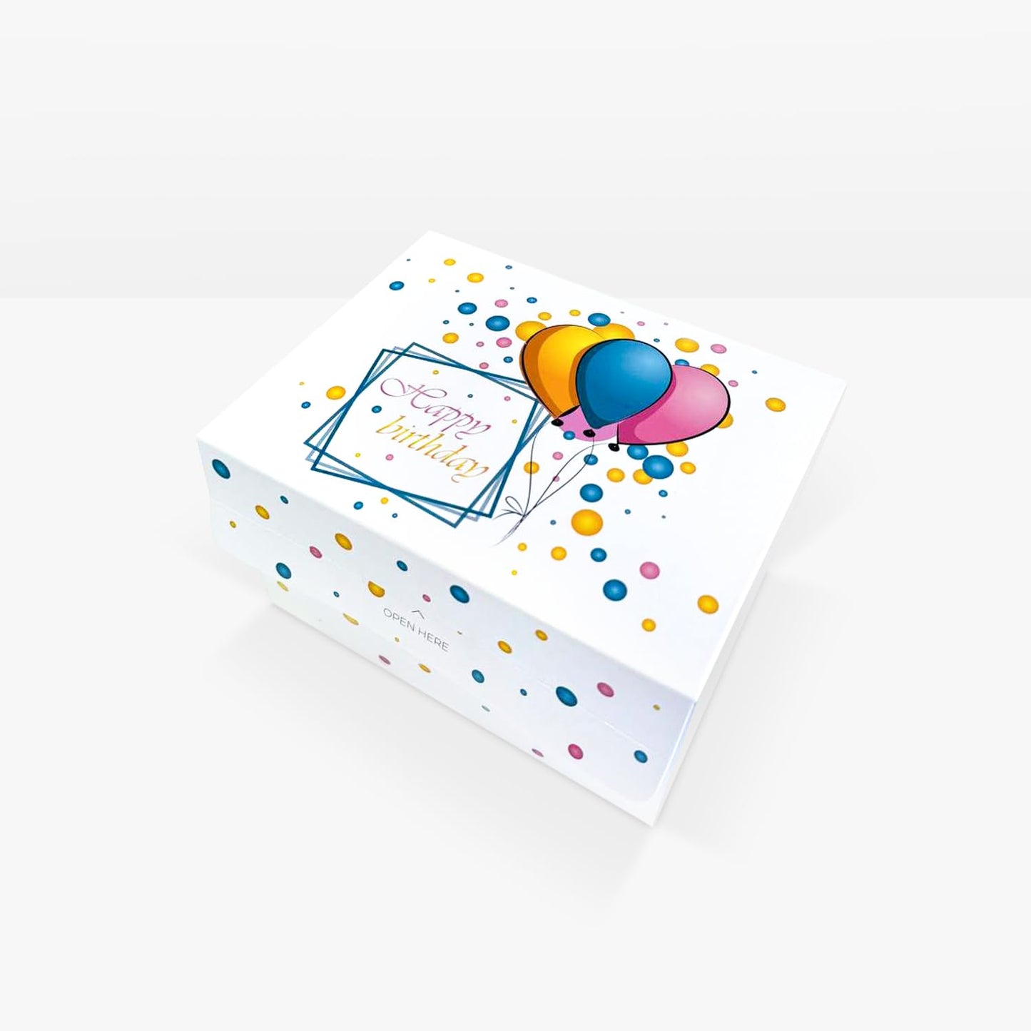 FETTIPOP Birthday Gift Box KIT (White), Gift Box Exploding Confetti, Surprise Prank Box Pop Up 7.2x5.5x4.3 in.