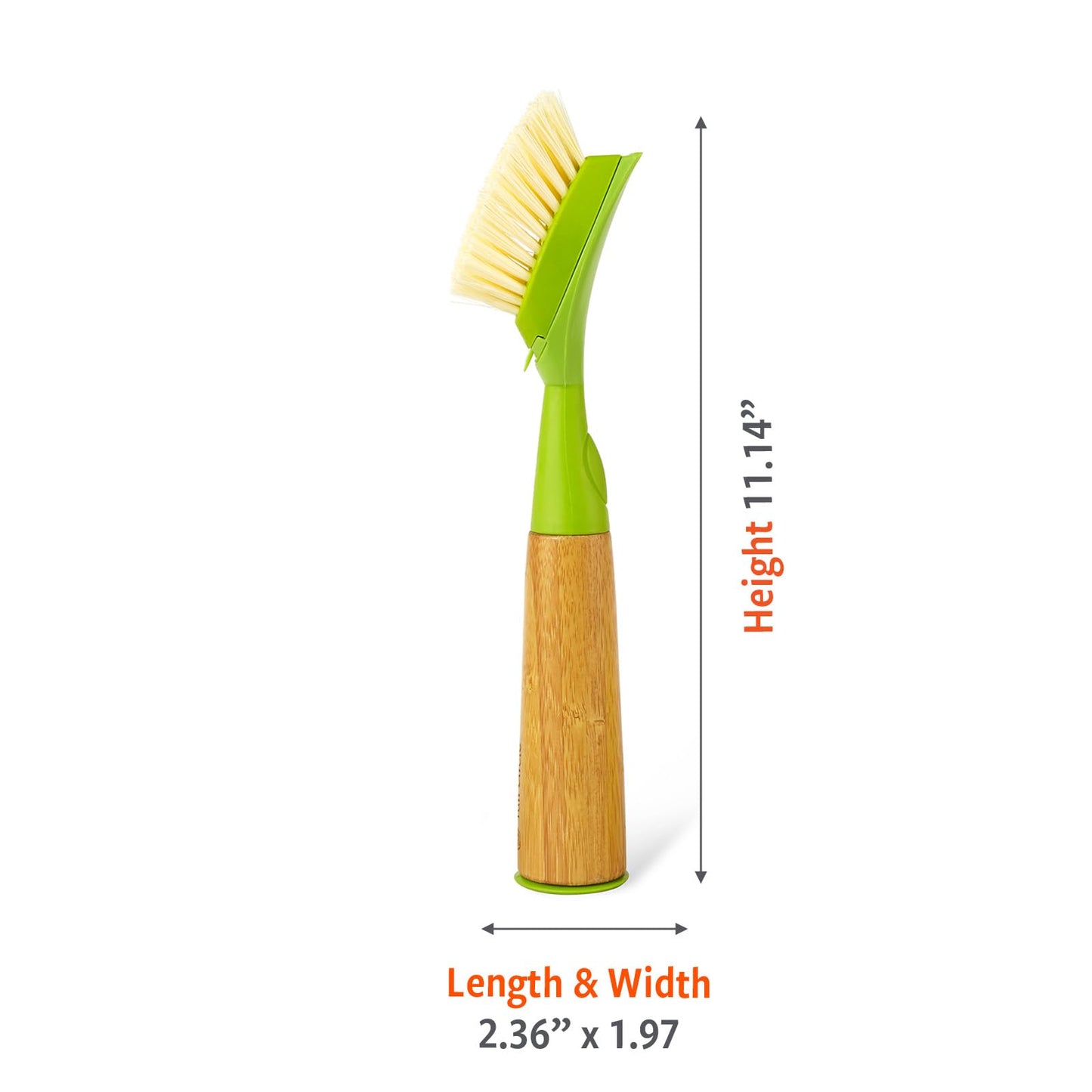 Full Circle Suds Up, Soap Dispensing Dish Brush, Tough Plant-Fiber Bristles & Sustainable Bamboo Handle, Safe for Nonstick