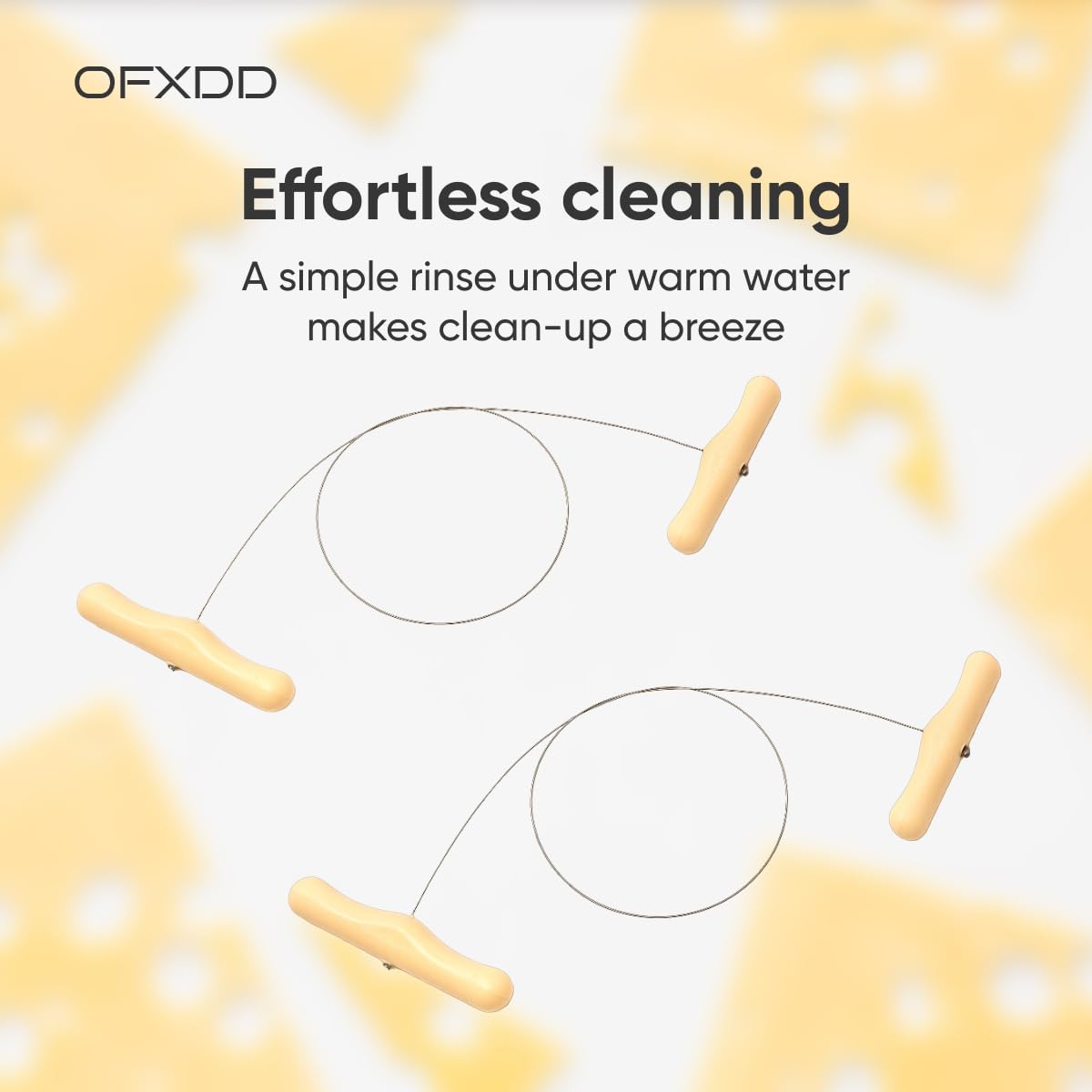 OFXDD Cheese Cutter with Wire - Cheese Slicer Wire 17.7 Inch - Slicers/Strings for Block Cheese with Handles, Stainless Steel, 3 Pcs
