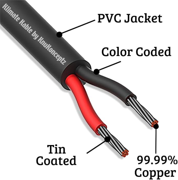 KnuKonceptz Direct Burial Outdoor Tinned Copper Speaker Wire (14 Gauge - 250 Feet)