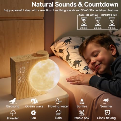 RETEYUNG Sunrise Alarm Clocks Sound Machine Moon Lamp for bedrooms