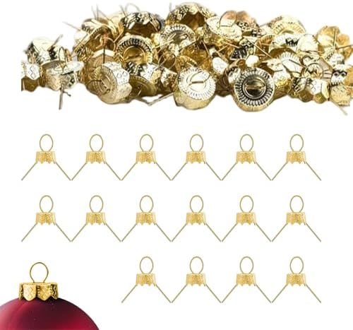 Ornament Caps 100Pcs Secure Metal Christmas Ornament Hooks Replacement Hangers for Christmas Tree, Porcelain, Ceramic or Glass Decoration, 20mm, Silver| Hooks for Trees