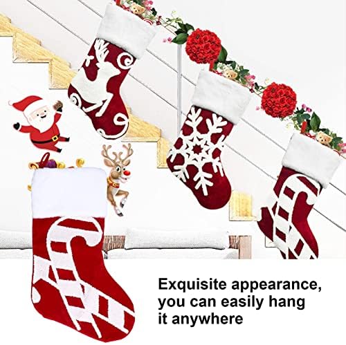 Christmas Stockings, Cute Christmas Stocking Christmas Tree Ornament Gift Bag, Christmas Fireplace Pendant, for Family Xmas Tree Party Holiday Decoration Gift (Crutch)