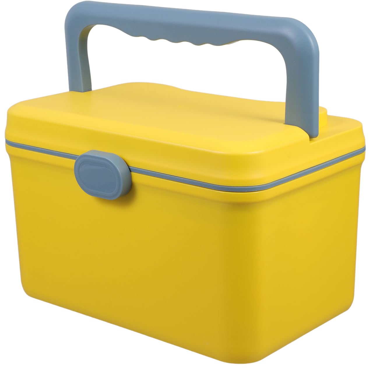 NOLITOY Empty First Aid Box Organizer (Yellow), Multi-Layer Plastic Medicine Storage Container with Handle for Baby Care, College Dorm and Family Bandage Caddy
