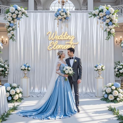 10x10ft Silver Backdrop Curtains Wedding Party Glitter Sequin Curtain Backdrop Photo Fabric Shimmer Drapes Backdrop Bridal Baby Shower Birthday Christmas Photoshoot Background 5x10FT, 2 Panels - color: Silver, size: 10ft X 10ft(2 Panels 5ft X 10ft)