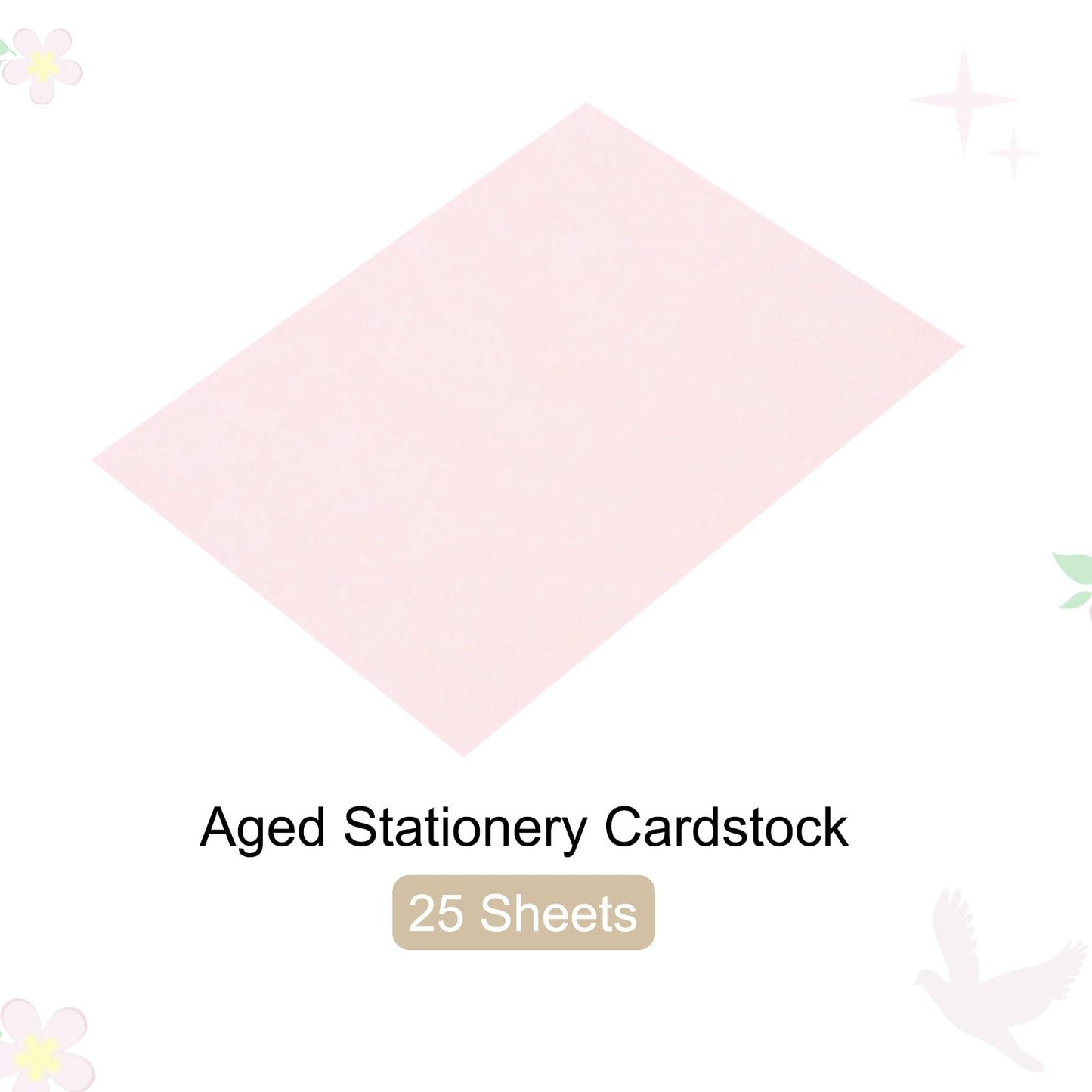 Rebower 25 Sheets Parchment Paper Aged Look Stationery 200GSM Vintage Paper Sheet, [for Certificate, Invitation, Envelope] - 8.5 x 11 Inch/Pink