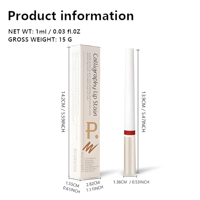 Matte Calligraphy Liquid Lip Liner Lipstick Pencil, Bark Long-Lasting Transfer-Proof Lip Stain Halloween Birthday Party Wear, Sheer Buildable Color, Fades to a Natural Wash of Colors