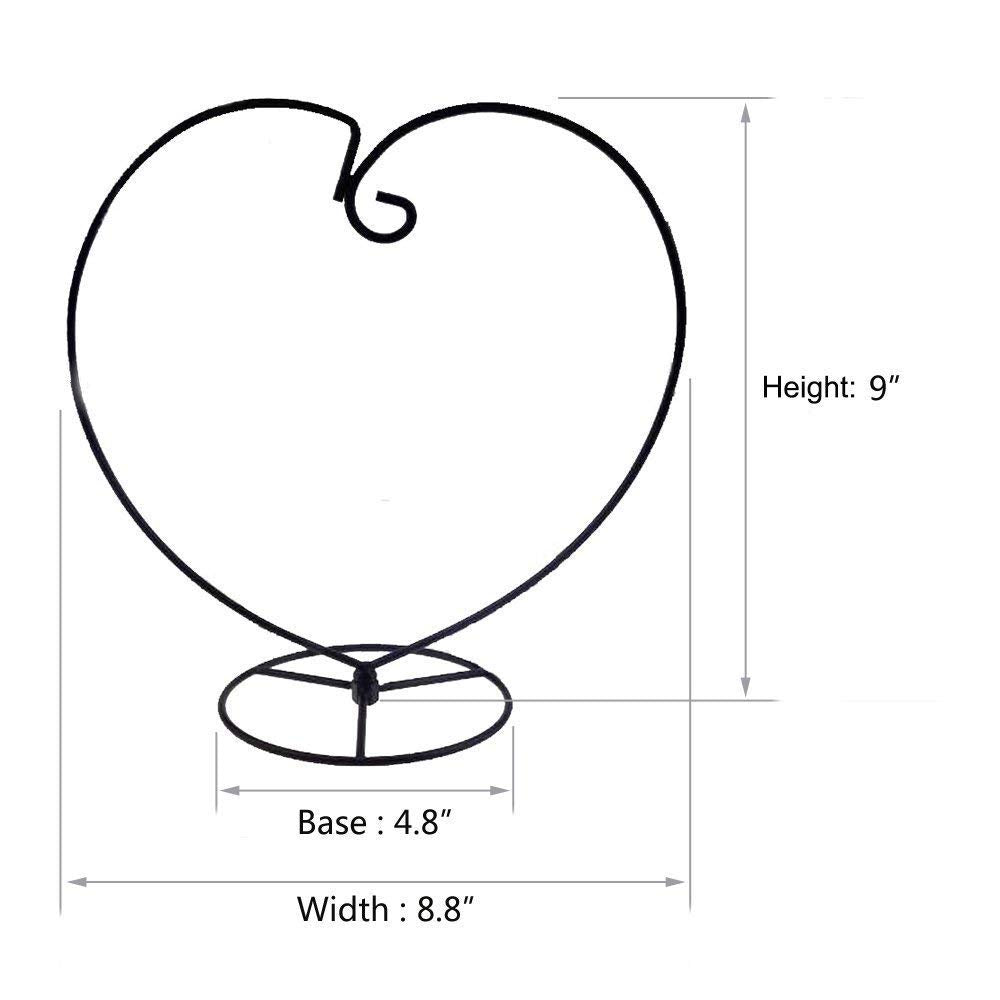Archi Heart-Shaped Ornament Display Stand Iron Pothook Stand for Hanging Glass Terrarium (Heart-1)