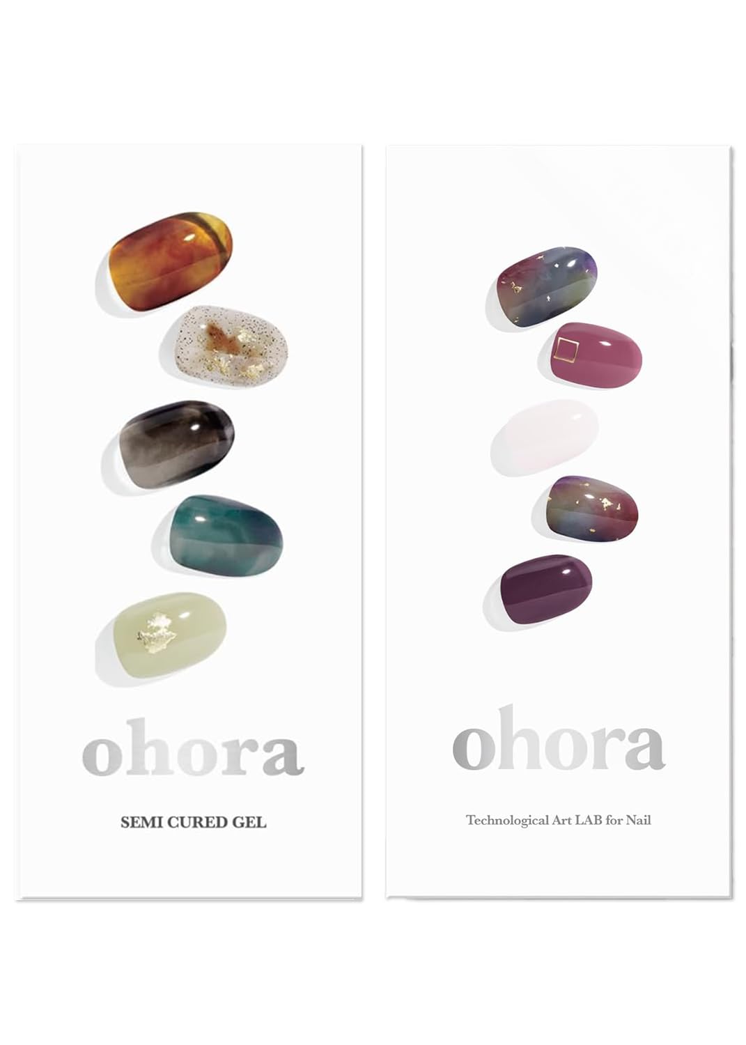 ohora Semi Cured Gel Nail Set of 2 (N Dreaming & N Tie-dye) - Professional Salon-Quality Nail Care - Easy to Use, Comfortable Curing, and Easy to Remove