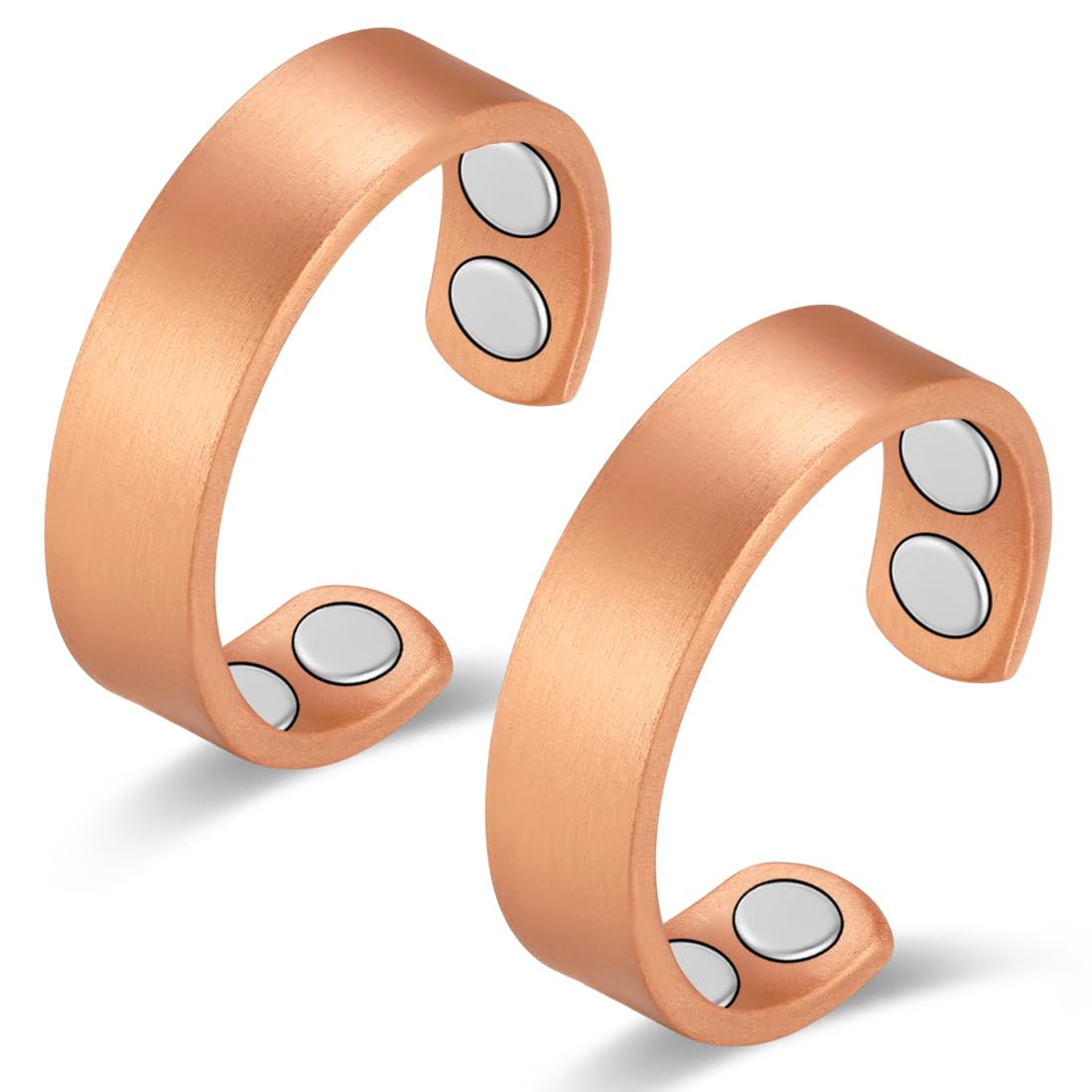 Vicmag Copper Magnetic Rings for Women 99.9% Copper Finger Ring Ultra Strength Magnet Gift Adjustable