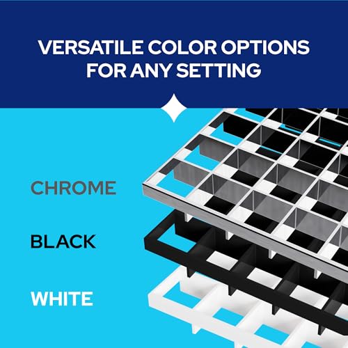 KASTLITE Black Egg Crate Fluorescent Light Covers - 23 5/8” x 47 5/8” Polystyrene Drop Ceiling Grid Diffuser & HVAC Air Vent Grille - 1/2"x1/2"x3/8" Cell Eggcrate Panels, 3-Pack - Manufactured in USA - color: Black
