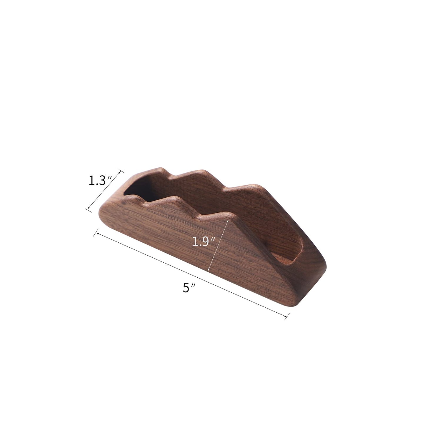 muso wood Business Card Holder for Desk Wooden Display Business Card Stand for Office Tabletop 2 Pack (Walnut)
