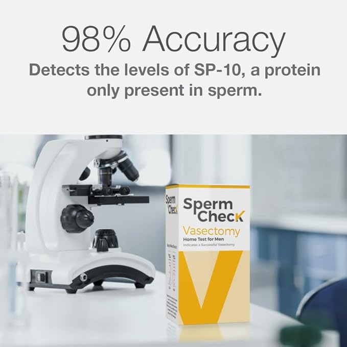 Vasectomy Home Test Kit - Check Sperm Count Post Vasectomy - 2 Pack - Easy to Read, Private - 98% Accuracy - FSA HSA Eligible - FDA Cleared