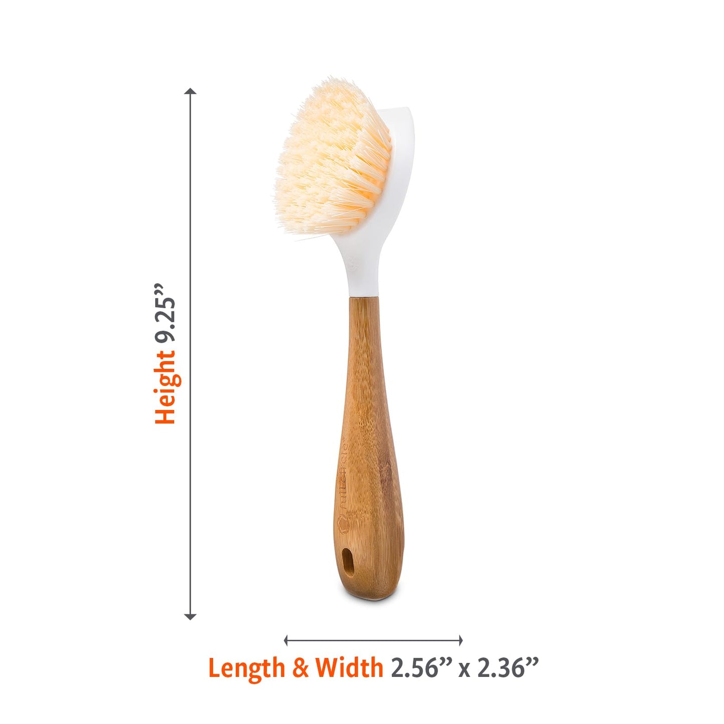 Full Circle Be Good - Bamboo Handle Dish Brush – Sustainable Kitchen Cleaning with Tough Bristles - Natural Dish Scrubber, Nonstick & Cast Iron Cleaner - Long Handle Brush for Dishes, Pots, and Pans