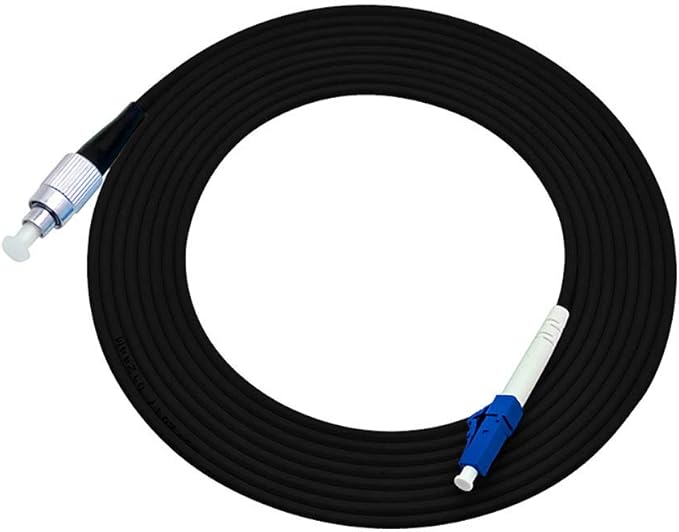 Jeirdus 100M LC to FC Outdoor Armored Simplex SM Fiber Optic Cable Jumper Optical Patch Cord Singlemode 9/125 100Meters 328ft LC-FC