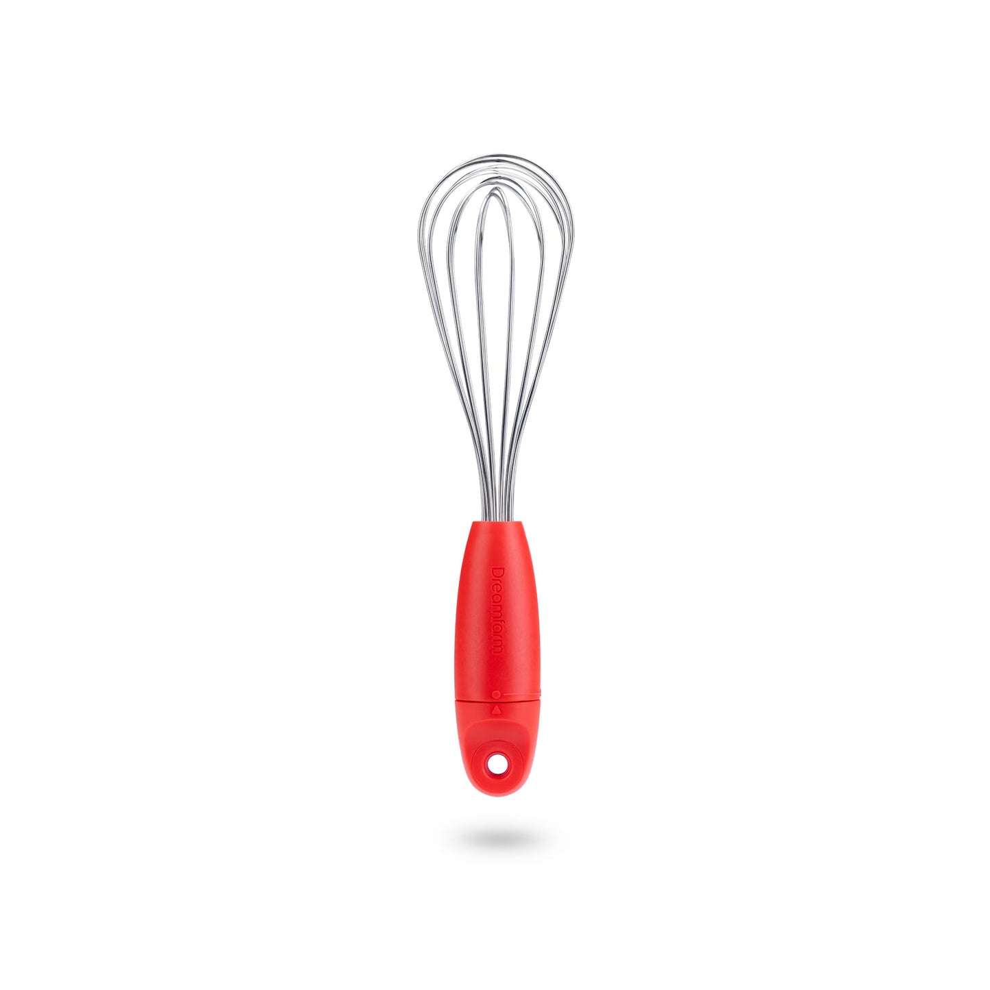 Dreamfarm Mini Flisk 3-in-1 Fold-Flat, Space-Saving Baking & Cooking Balloon Whisk, Sauce Whisk & Flat Deglazing Whisk, Stainless Steel - 9" Red