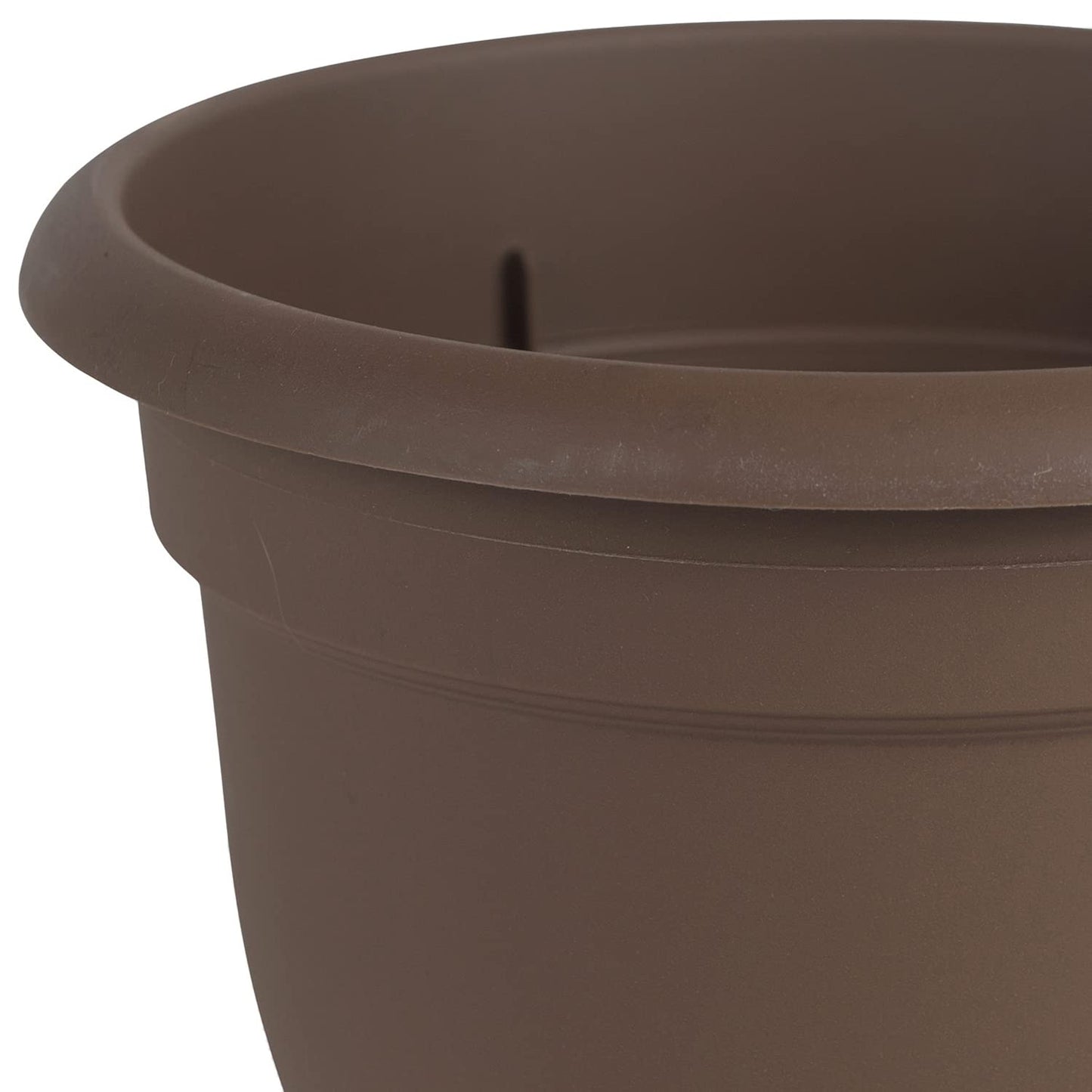 Bloem Ariana Self Watering Planter: 16" - Chocolate - Durable Resin Pot, for Indoor and Outdoor Use, Self Watering Disk Included, Gardening, 6 Gallon Capacity