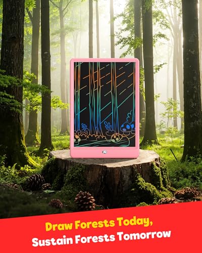 TEKFUN LCD Writing Tablet for Kids, 10-inch Coloring Drawing Pad, Mess Free Doodle Board, Easter Gifts for Girls and Toddlers, Toys for 3 4 5 6 7 8 Year Old Boys (Pink)