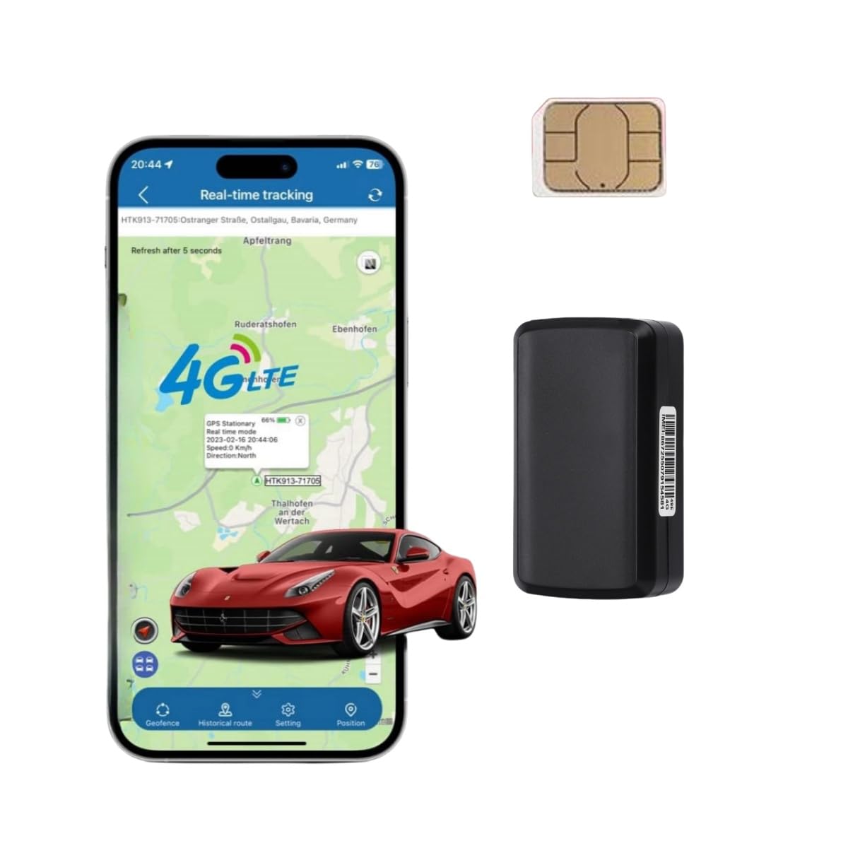 4G GPS Tracker with Strong Magnet, 4000mAh Long Battery Life (20-30 Days) IP65 Waterproof, Real-Time Tracking Geo-Fence Vibration Alarm, GPS Tracker for Vehicles Kids Seniors Pets Assets