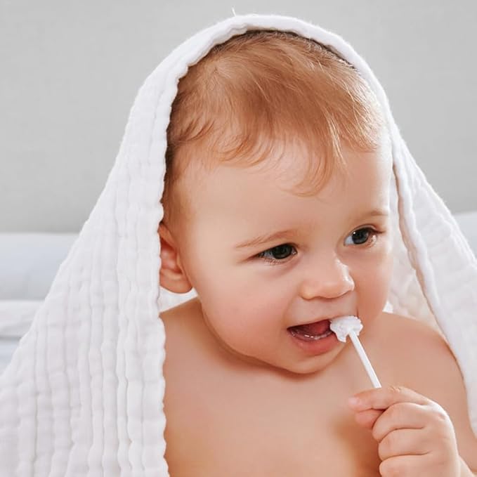 Baby Tongue Cleaner Newborn Toothbrush - Disposable Gauze Gum Cleaner Oral Cleaning Stick Dental Care for 0-36 Month（50PCS）