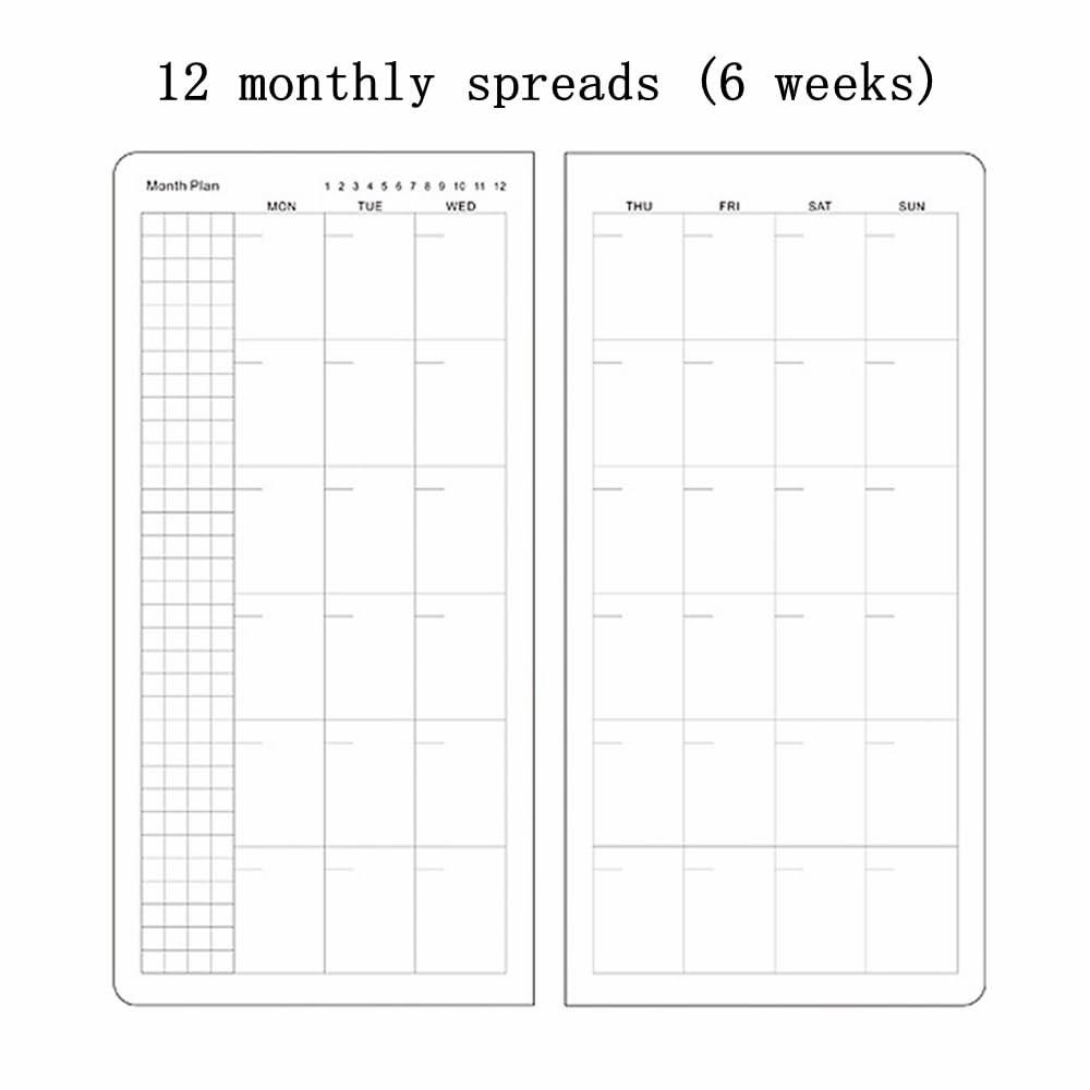 Undated Weekly Planner Notebook Pocket Organizer Appointment Book Journal Notebook A6 Week Plan Notepad (Sky blue with cover)
