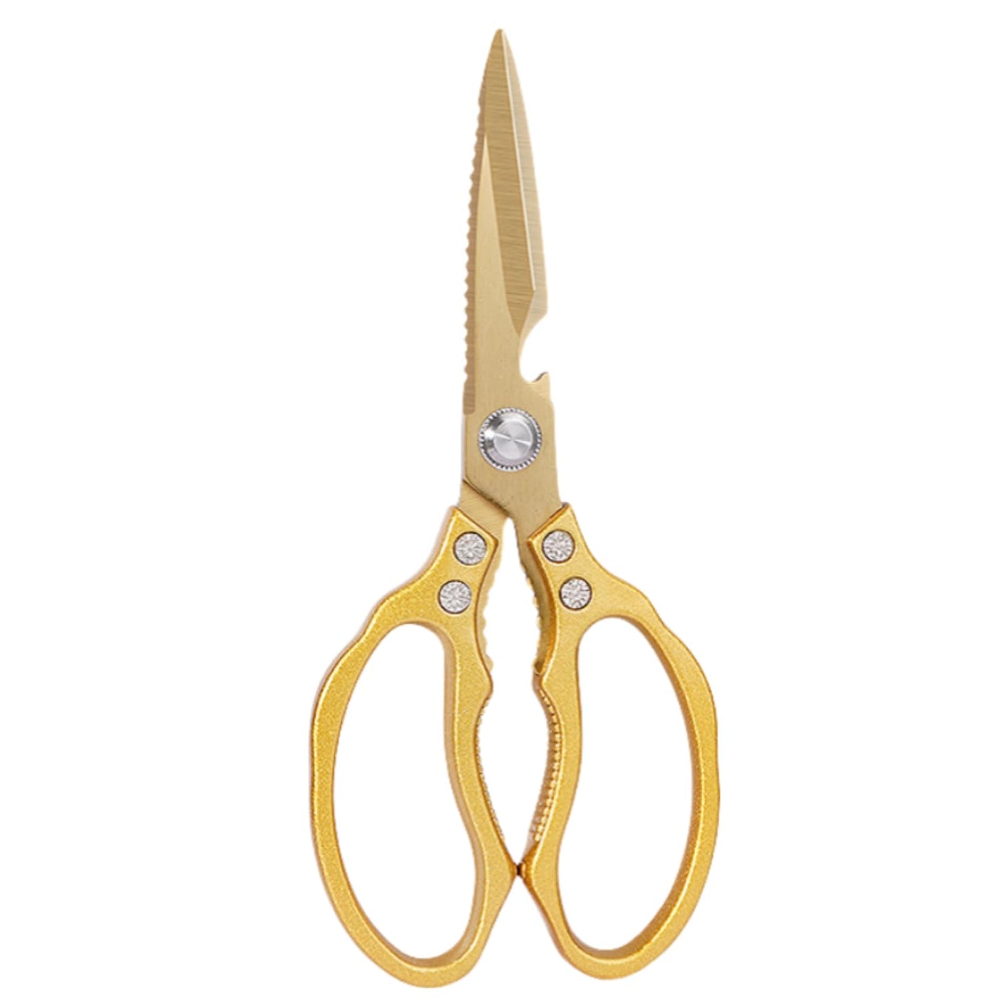 AWinjoy Japanese Gold Kitchen Scissors, Heavy Duty Stainless Steel, Multipurpose Cooking Shears, Dishwasher Safe
