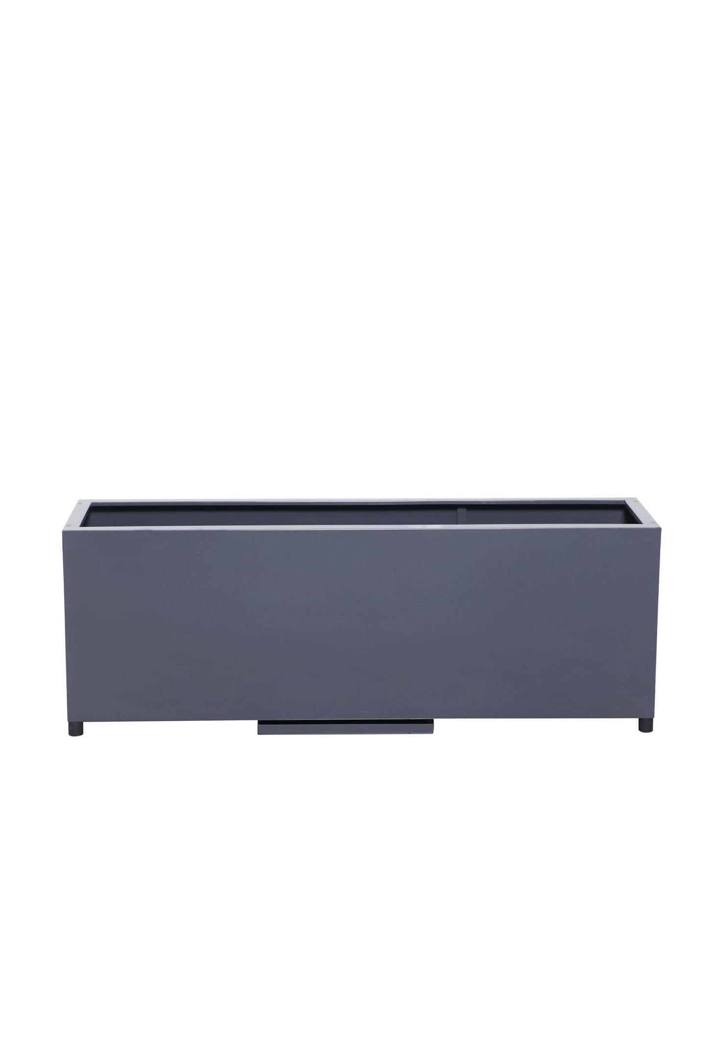 AGPL Multiprupose Stainless Steel Flower Pot Rectangular Solid Base Planter (Gray)