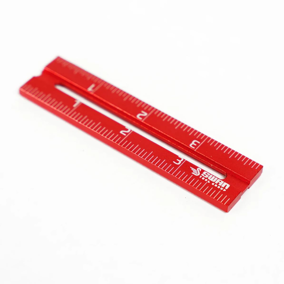 Swan Tool Group RED Tail Ruler Set - Woodworking Ruler Layout Tool, Precision Measuring in 4", 6" and 12" Lengths, Works with Swan Tool Group Ruler Squares: Ridgway, Merlin, or Offset Rulers