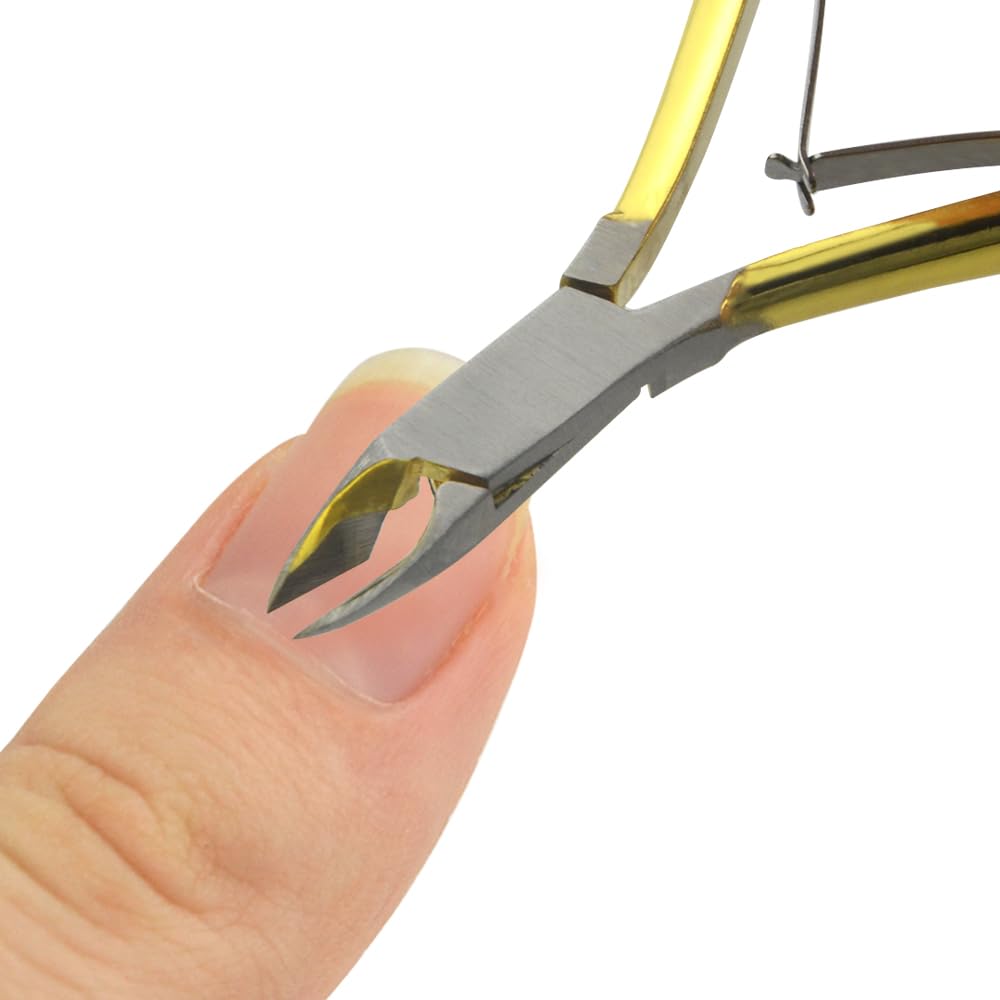 XINMEIWEN 8Pieces Cuticle Trimmer Cuticle Nipper Cuticle Remover Cuticle Cutter Stainless Steel Cuticle Cutter Clipper Nail Tools for Fingernails and Toenails (Gold)