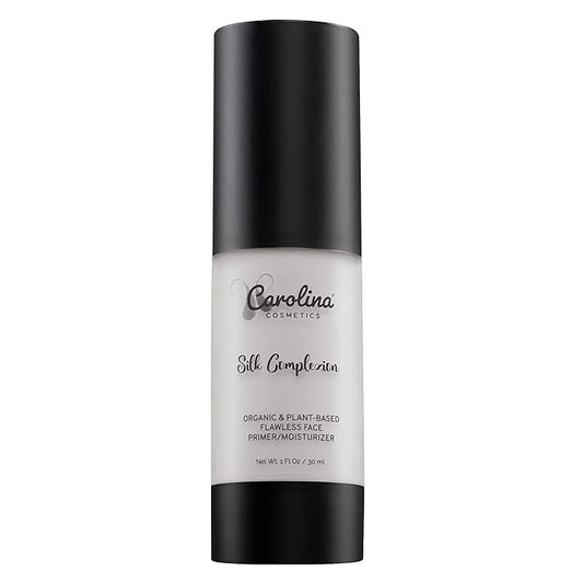 Carolina Cosmetics - Silk Complexion Plant-Based Moisturizer & Primer 30ml - Aloe Infused Hydration for Flawless Makeup Application w/Aloe, Rose Hip Oil & Candelilla Wax - Vegan, Organic, Gluten-Free