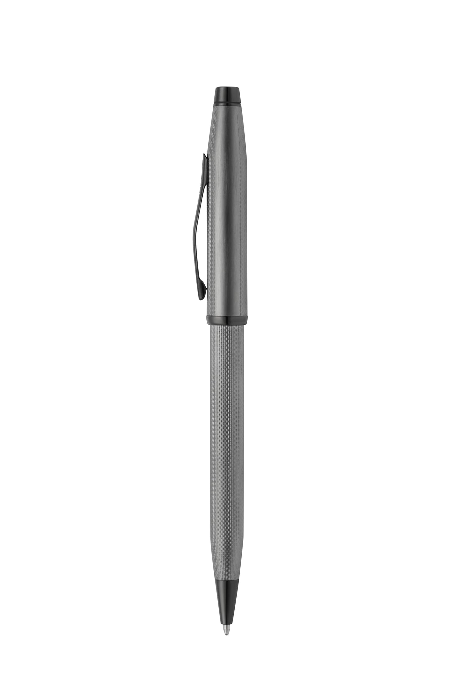 Cross A.T Century II Ballpoint Pen, Polished Slate Gray, Black Ink, Engraved Diamond Pattern, Swivel-Action in Luxury Gift Box