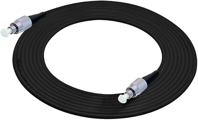 Jeirdus 20M FC to FC Outdoor Armored Simplex 9/125 SM Fiber Optic Cable Jumper Optical Patch Cord 20Meters 65ft Singlemode