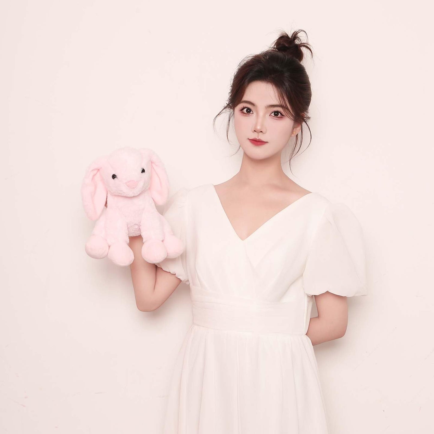 YCEDC Soft Plush Pink Bunny Rabbit, 10 Inch Small Stuffed Animal Toy, Kids Gift