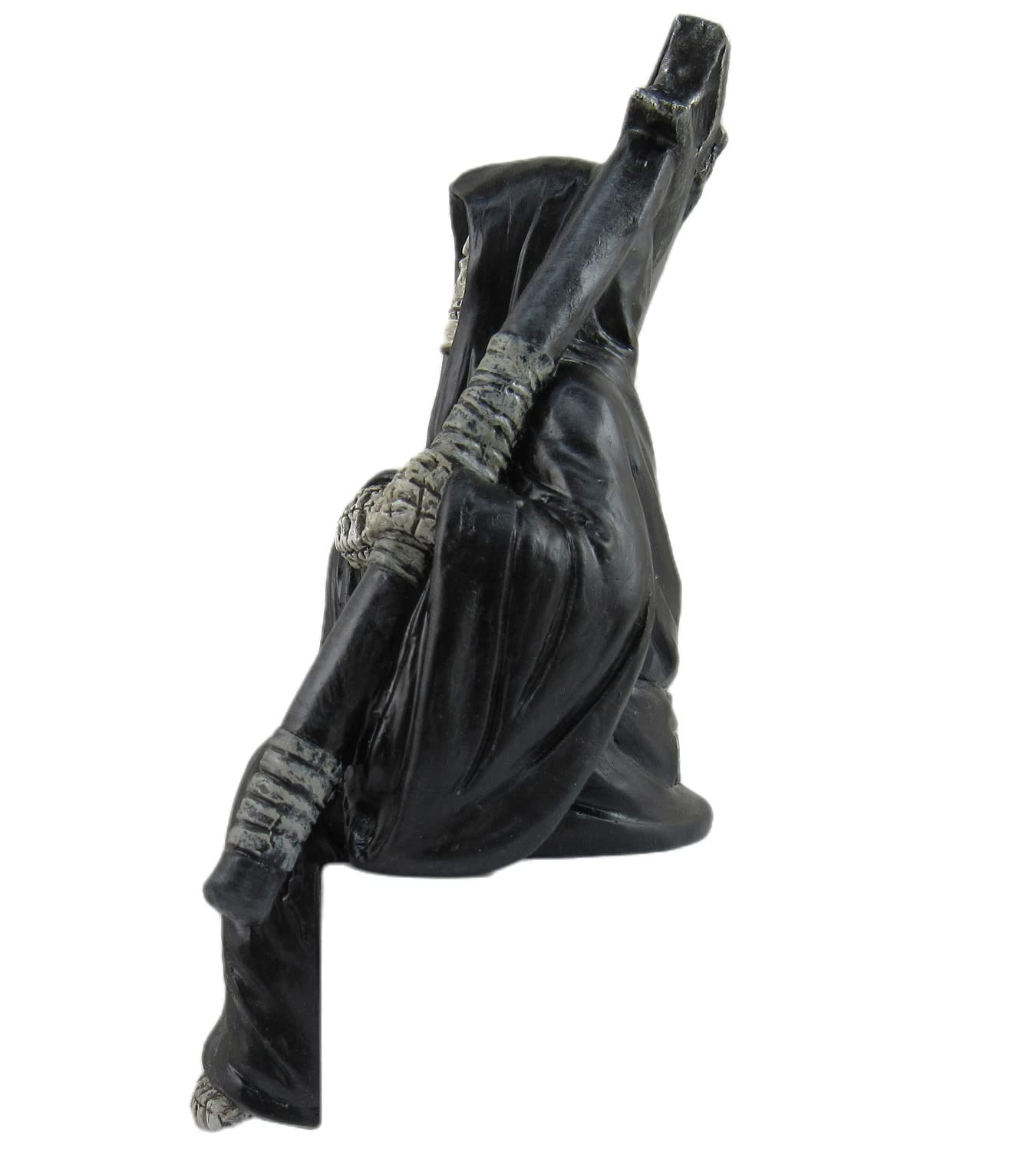 DWK " Nothing But Time Grim Reaper Book Shelf Figurine Sitter | Bookshelf Décor for Home | Skull Goth Decorations | Home Office Décor | Figurines and Statues - 5"
