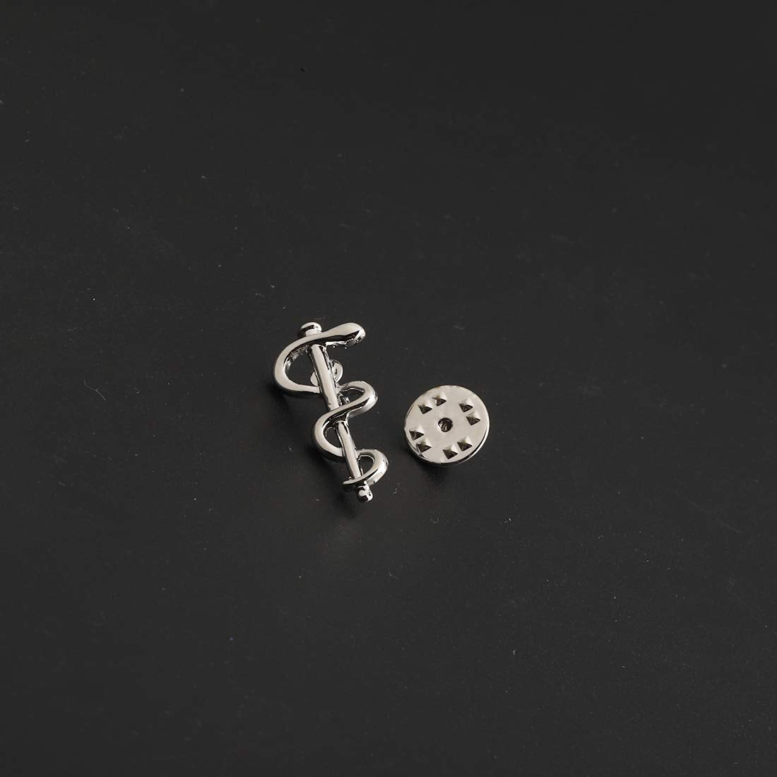 Zuo Bao Medical Jewelry Wand Brooch Label Pin Emblem Pin Medicine Snake Caduceus Nursing Gift for Doctor Nurse Therapeutist (Brooch)