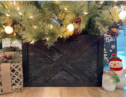 BARNWOODUSA Christmas Tree Collar or Box Made of Reclaimed Wood Rustic Skir