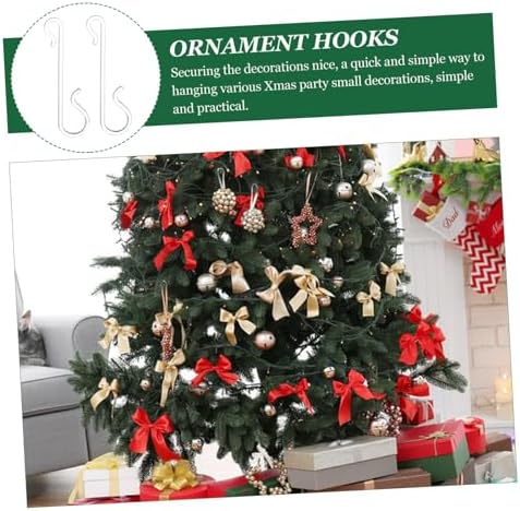 Ipetboom 400pcs Christmas Tree Decoration Hooks Plastic Mini Ornament Hangers for Xmas Baubles Wreaths and Home Seasonal Decor