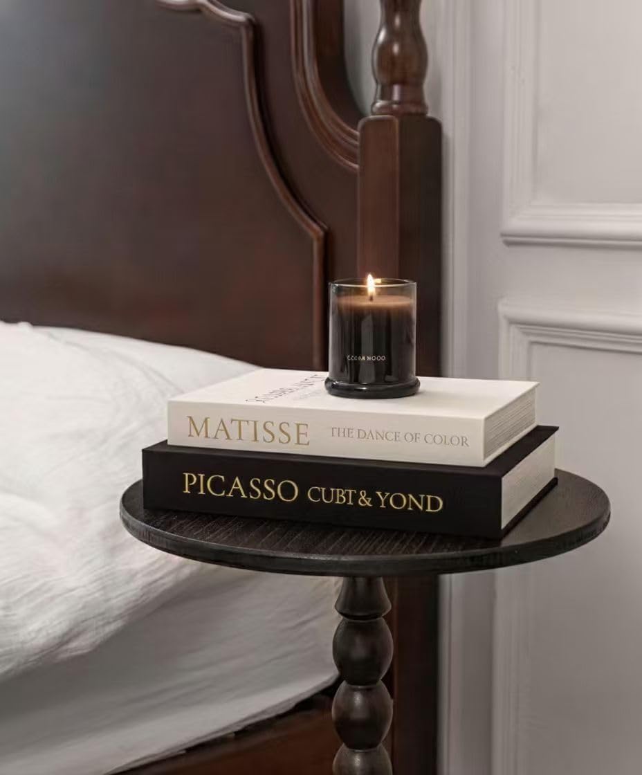 Fveuc Set of 2 Linen Decorative Books with Hidden Storage – Chic Housewarming & Christmas Gift Idea, Monochrome Faux Book Box for Shelf and Coffee Table Decor (White & Black)