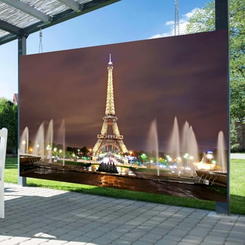Paris Eiffel Tower Photography Backdrop 7X5FT Paris City Square Night Fountain Background for French Landmark Holiday Happy Birthday Banner Wedding Themed Party Photo Booth Props ZH012 ZHTAOYH - size: 7X5FT