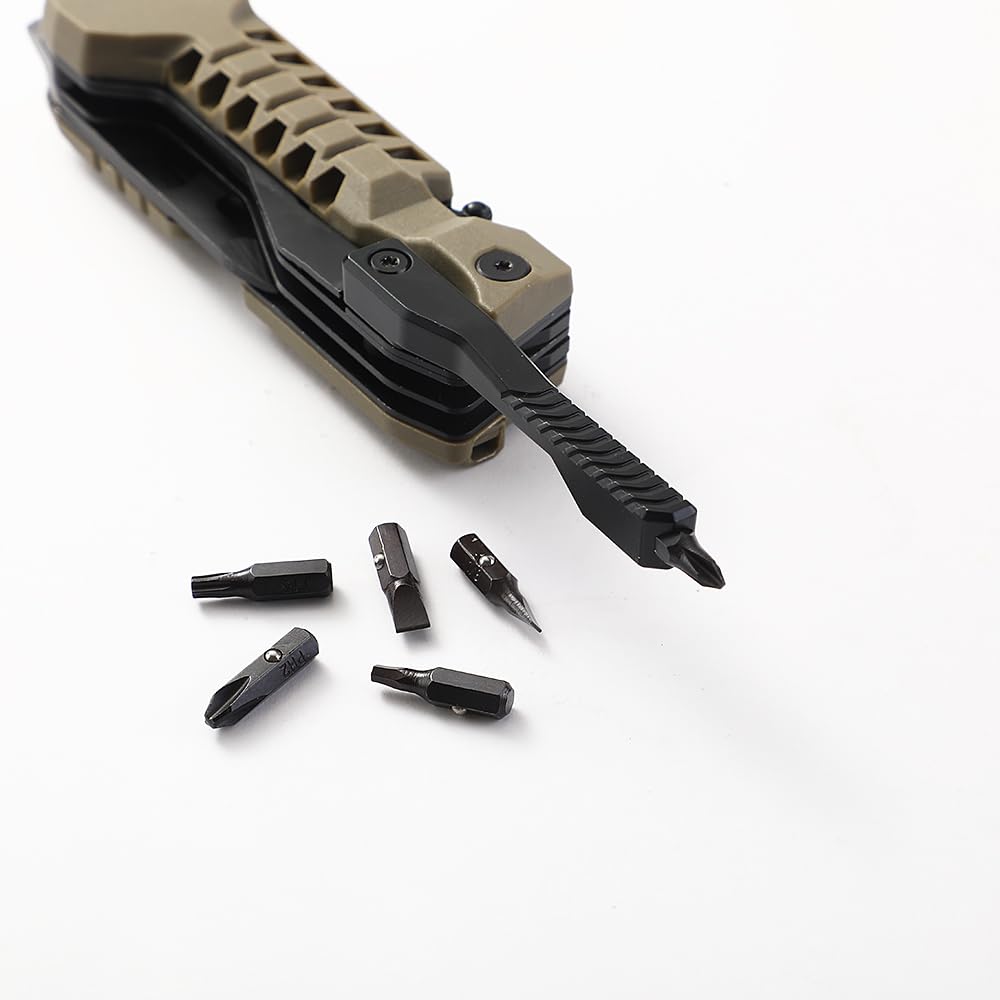 LETGOS Multi Pocket Knife, 22 in 1,Survival Gear EDC Tools with Nylon Sheath, Emergency, Camping, Hiking, Hunting, Gift for Men Women (Desert Gray)