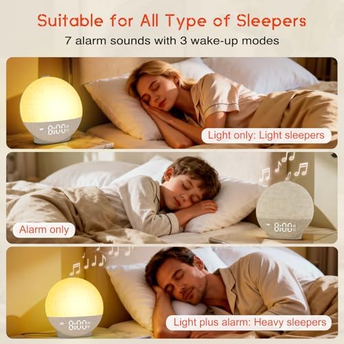 Sunrise Alarm Clock White Noise Machine, Sunset Simulation, 30 Sleep Sounds