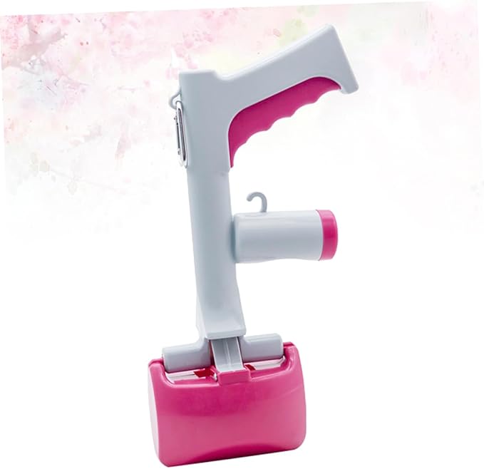 SEWOART Poop Scoop Handle Waste Pickup Shovel for Dogs and Cats Outdoor Cleaning Tool Rosy Easy One-Handed for Quick Cleanups